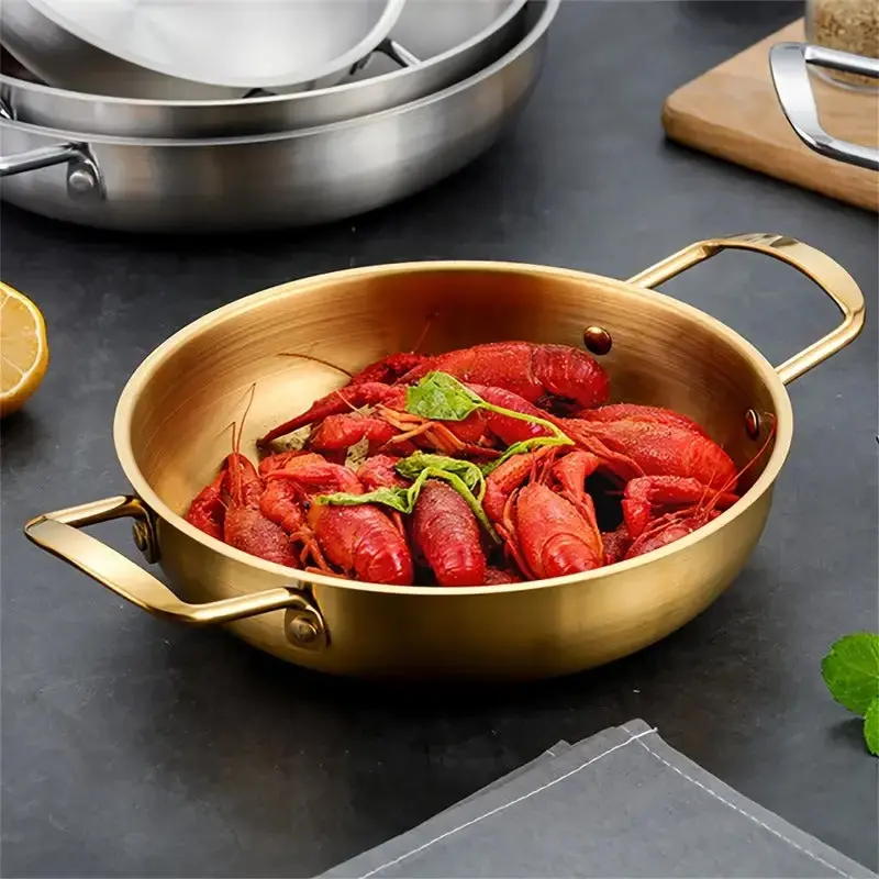 20Cm Stainless Steel Gold-Finished Cooking Pot 1
