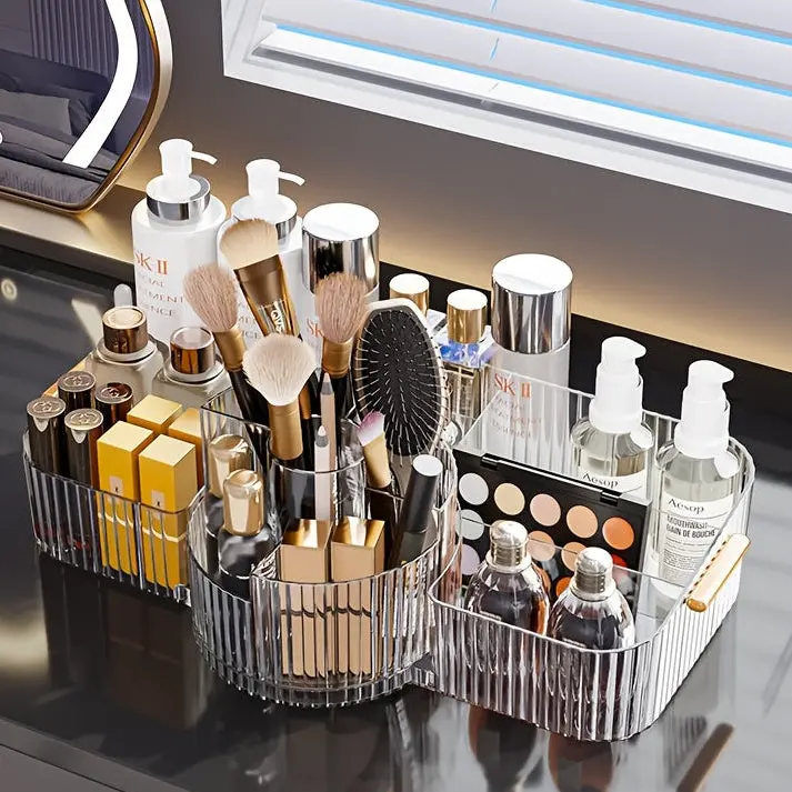 360° Rotating Makeup Brush Organizer – Acrylic Brush Holder Stand 1