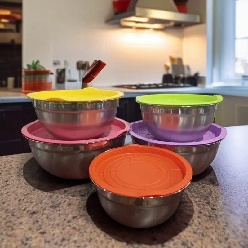 5-Piece Vibrant Colored Salad Bowl Set 1