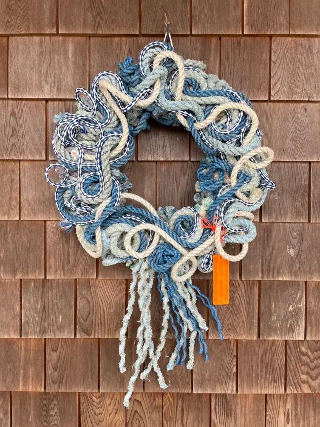 Blue Squiggle Beachcomber Wreath – Nautical Wall Decor 1