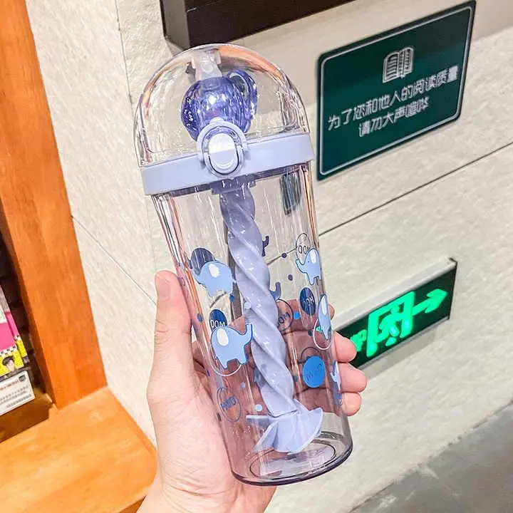 Bpa-Free Plastic Water Tumbler With Reusable Straw 1