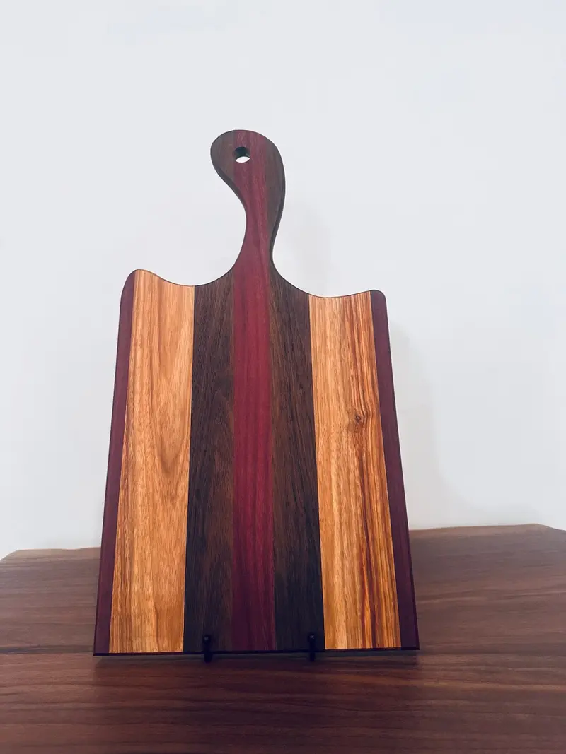 Canary Wood And Purpleheart Artisan Charcuterie Board 1