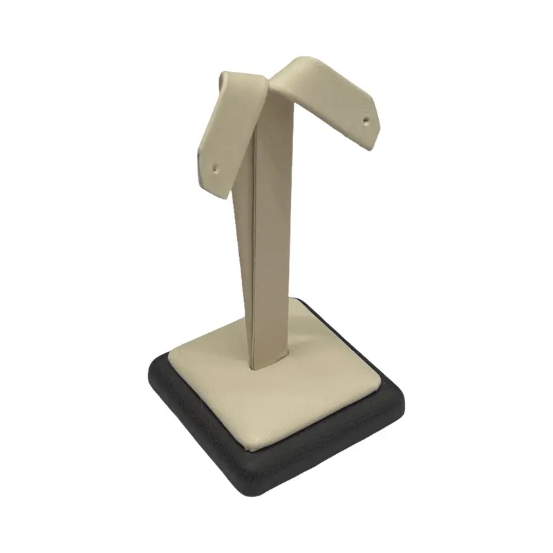 Chocolate Beige Leatherette Earring Display Stand 1