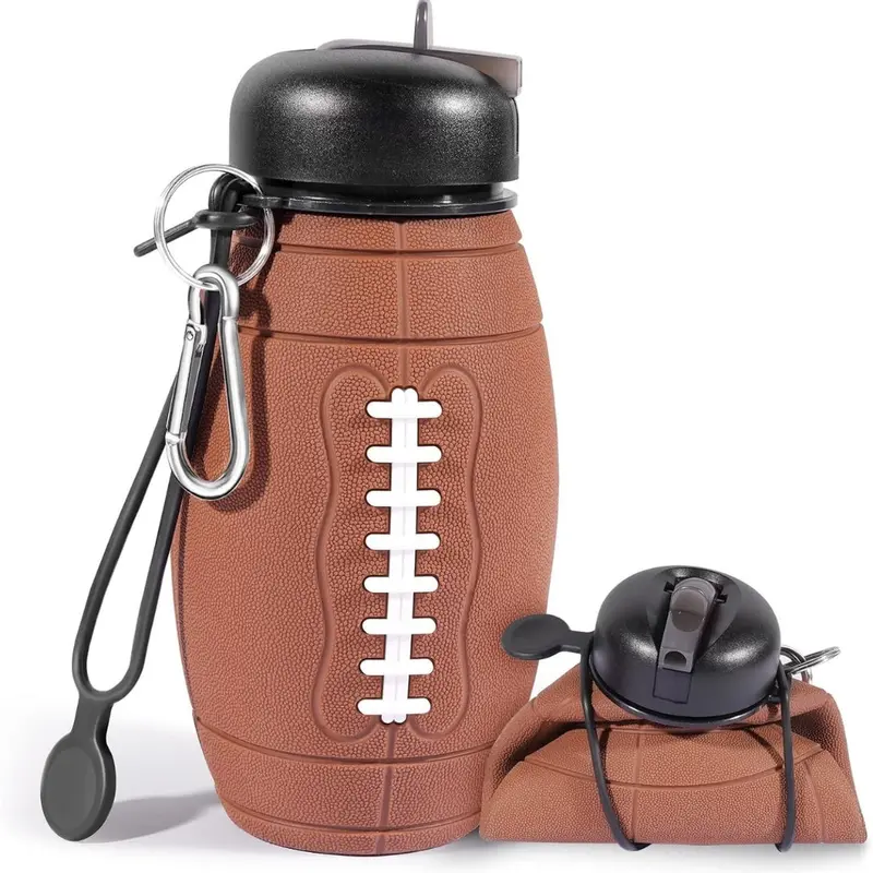 Collapsible Silicone Travel Water Bottle – Brown 1