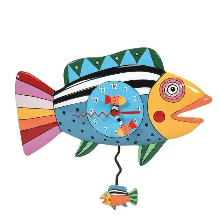 Colorful Rainbow Fish Animated Wall Clock 1