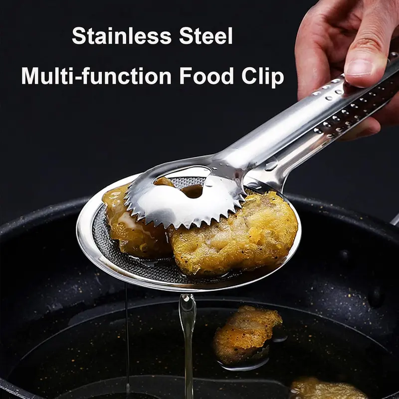 Dual-Function Strainer Spoon & Tongs – All-In-One Cooking & Serving Tool 1