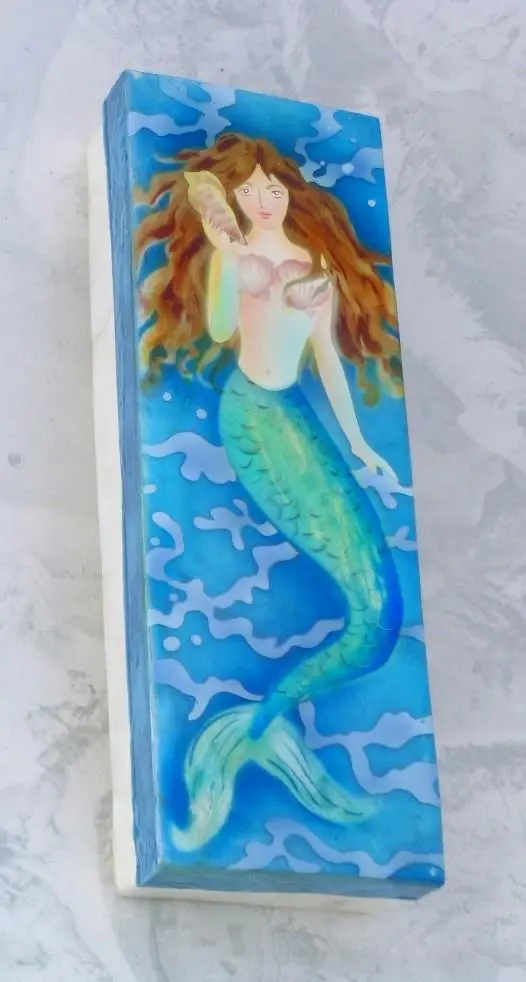 Elongated Mermaid Capiz Shell Keepsake Box 1