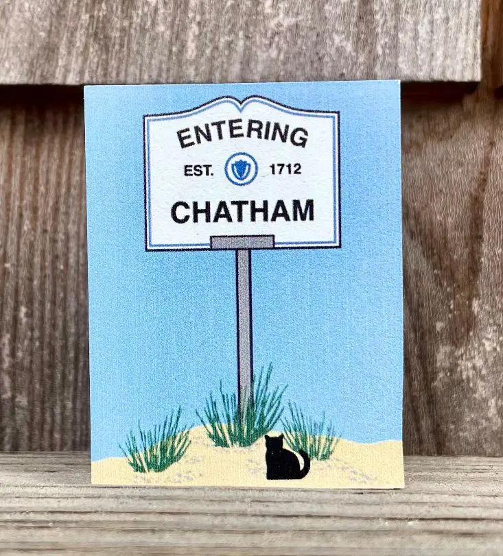'Entering Chatham' Rustic Wooden Welcome Block 1