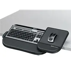 Fellowes Tilt 'N Slide Keyboard Manager With Comfort Glide – 19.5" W × 11.5" D, Black Finish 1