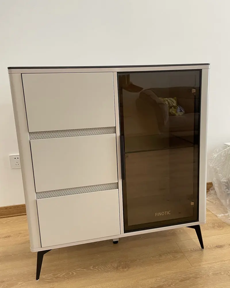 Finotic Wall-Mounted Steel Storage Cabinet – Modern Light-Luxury Wine Or Kitchen Organizer With Sleek Metallic Finish 1
