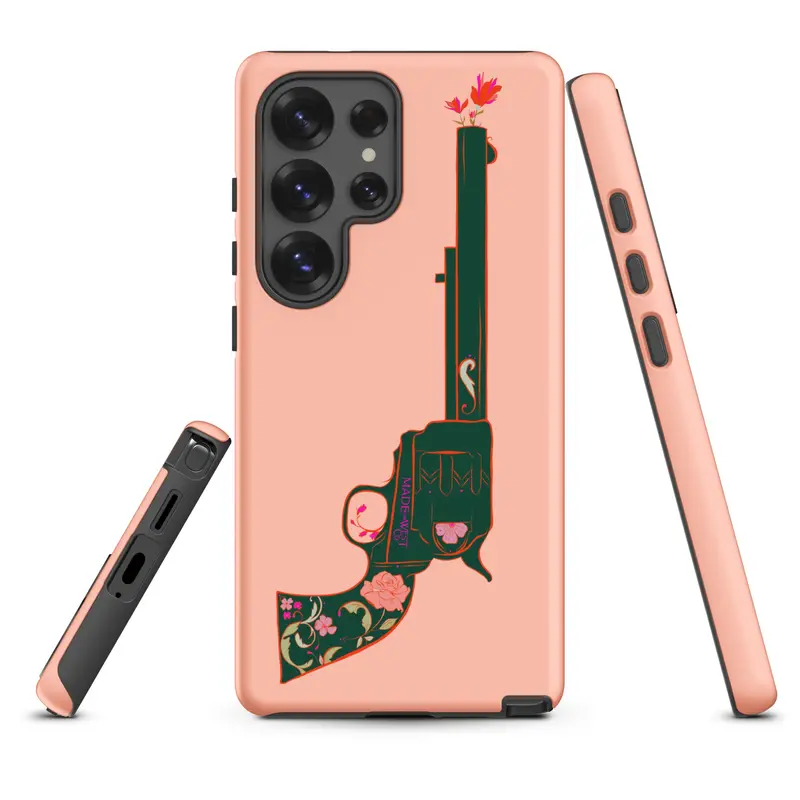 Floral Pistol Rugged Samsung Case 20