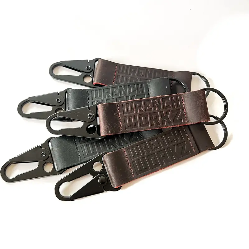 Genuine Leather Key Clip Tag With Engraving Space 1