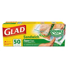 Glad Sandwich Zipper Bags – 6.63" X 8", Crystal-Clear Resealable Design, 600 Per Carton 1