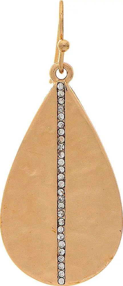 Gold-Plated Teardrop Earrings With Crystal Accents 1