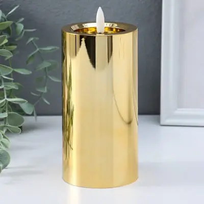 Golden Flameless Led Candle – Flickering Light Effect With Timer Function 1