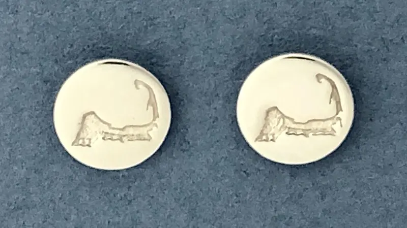 Hand-Stamped Cape Cod Style Stud Earrings 1