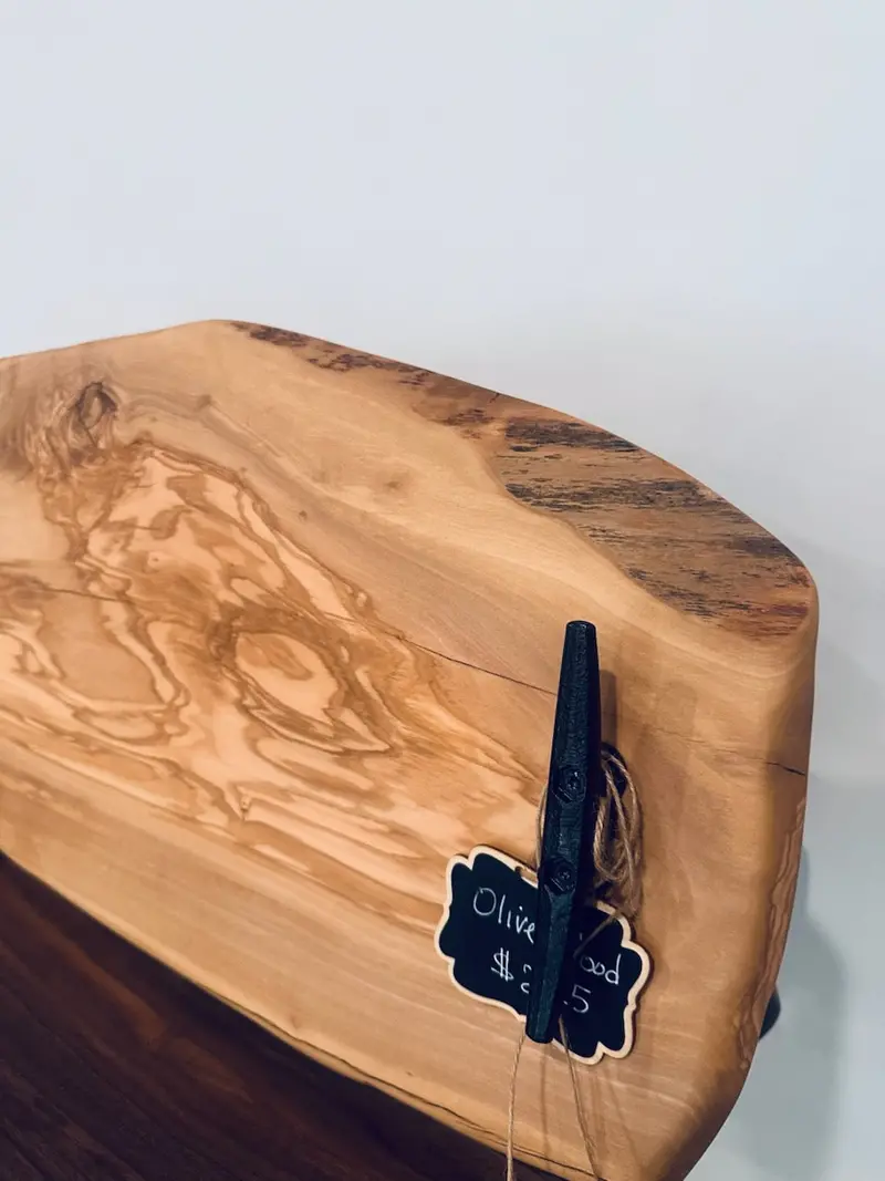 Handcrafted Olivewood Serving Tray With Dock Cleat Accents 1
