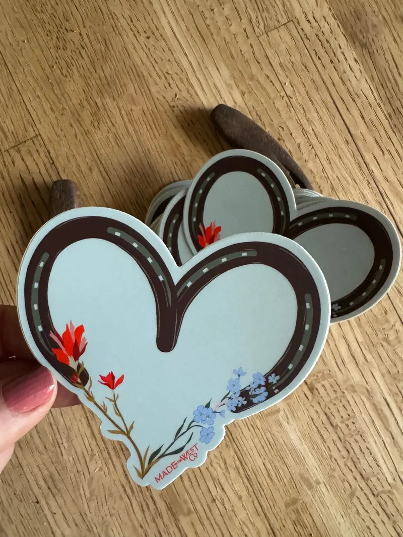 Horseshoe & Wildflower Heart Sticker 1