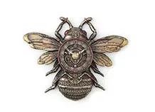 Industrial Steampunk Bee Wall Clock With Gears 1