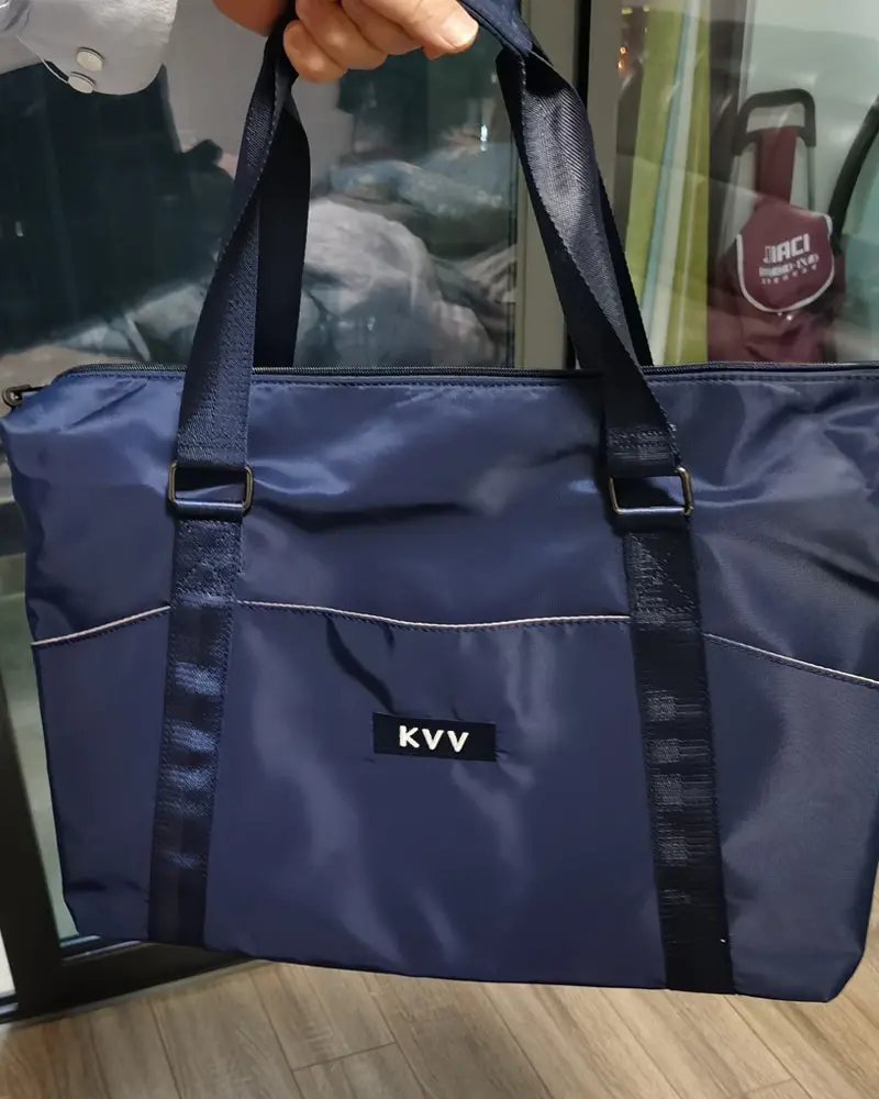 Kvv Foldable Travel Duffle Bag For Men And Women – Water-Resistant Navy Blue Luggage 1
