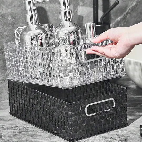 Large Glacier-Inspired Cosmetic Organizer With Built-In Mirror 1