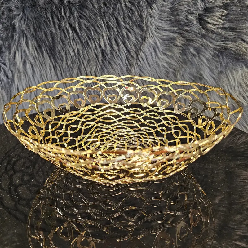 Large Golden Fruit Serving Bowl 1