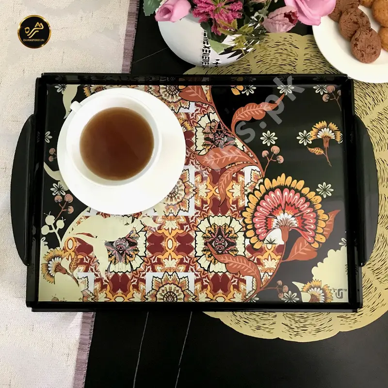 Large Magical Black Serving Tray – Matte Finish Statement Platter 1