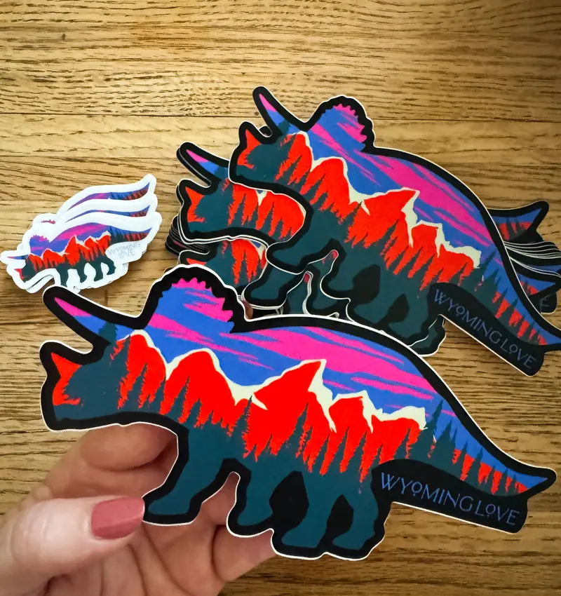 Large Teton Triceratops Dinosaur Sticker 1