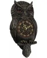 Mechanical Steampunk Owl Pendulum Wall Clock 1