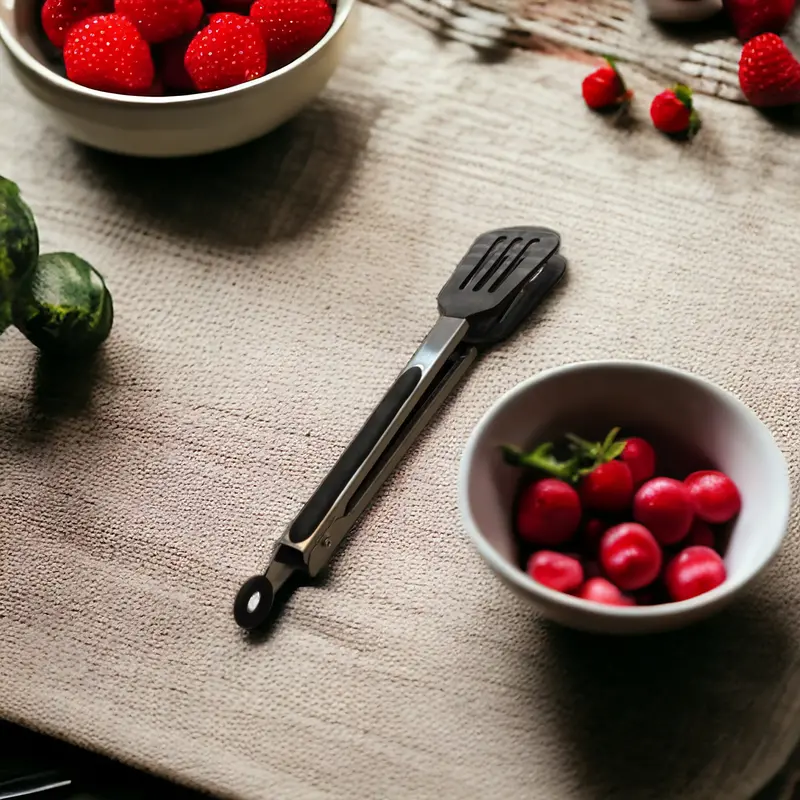 Medium Stainless Steel Serving Tongs – Polished Finish 1