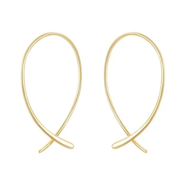 Minimalist Infinity Symbol Threader Hoop Earrings 1