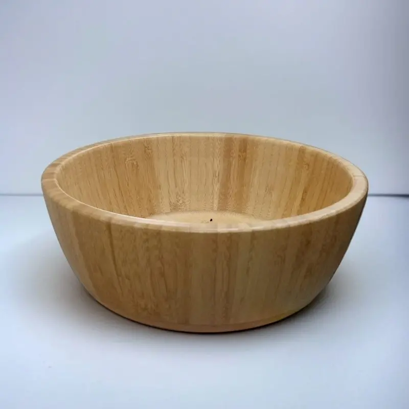 Natural Bamboo Serving Bowl – Round Eco-Friendly Food Dish 1