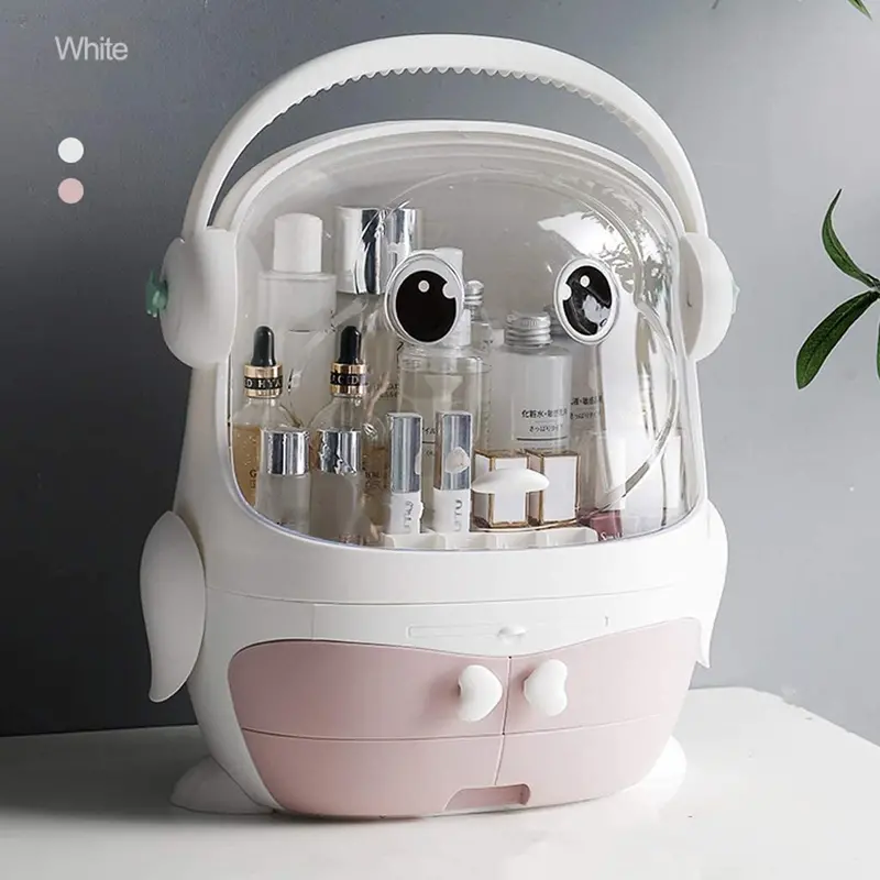 Pink Portable Waterproof Makeup Case & Desktop Organizer 1