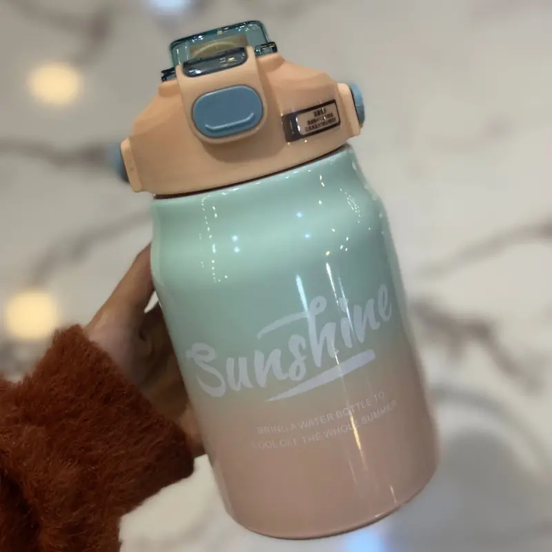 Pink Stainless Steel Double-Wall Vacuum Water Bottle 1