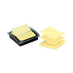 Post-It Super Sticky 4" X 4" Pop-Up Value Pack – Black/Clear Dispenser With 3 Canary Yellow Pads 1