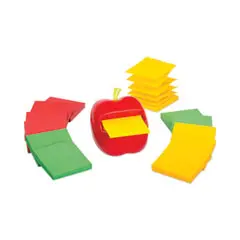 Post-It Super Sticky Apple-Themed Pop-Up Value Pack – 12 X 90-Sheet Marrakesh Pads, Red/Green Dispenser 1