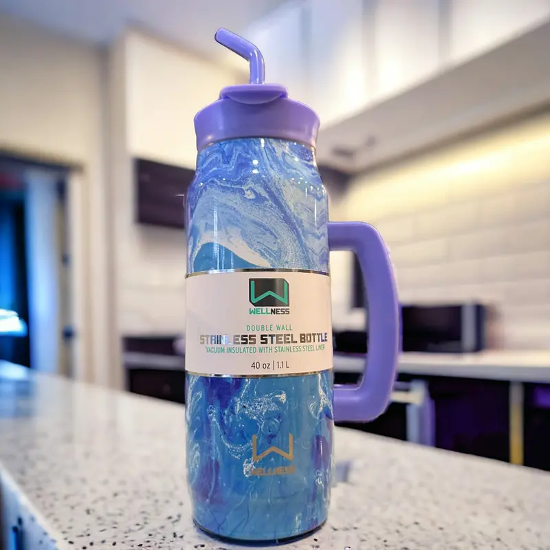 Purple Vacuum-Insulated Stainless Steel Water Bottle (1.1L) 1