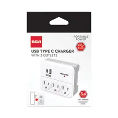 Rca 3-Outlet Wall Tap Power Strip – Clean White Design 1