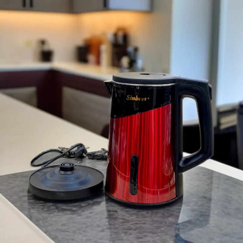 Red Stainless Steel Electric Kettle – Slight Cosmetic Imperfection 1