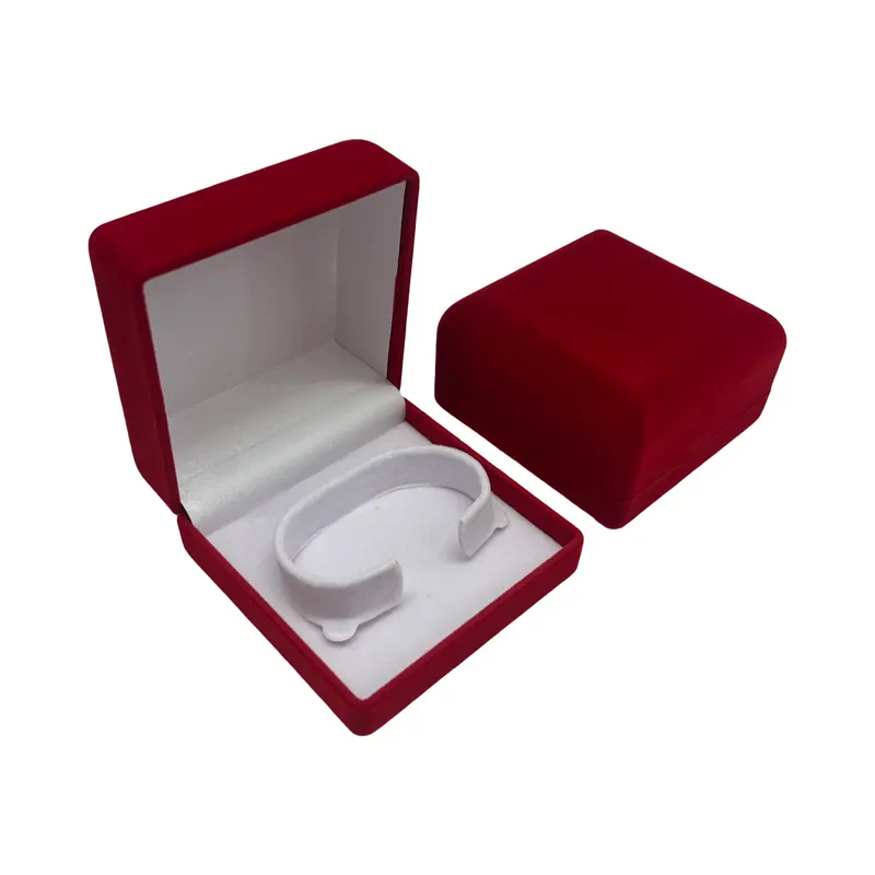 Red Velvet Bangle Display Box – Compact Storage 1