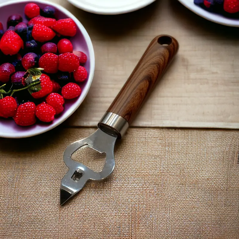 Rustic Wooden-Handle Manual Can Opener 1