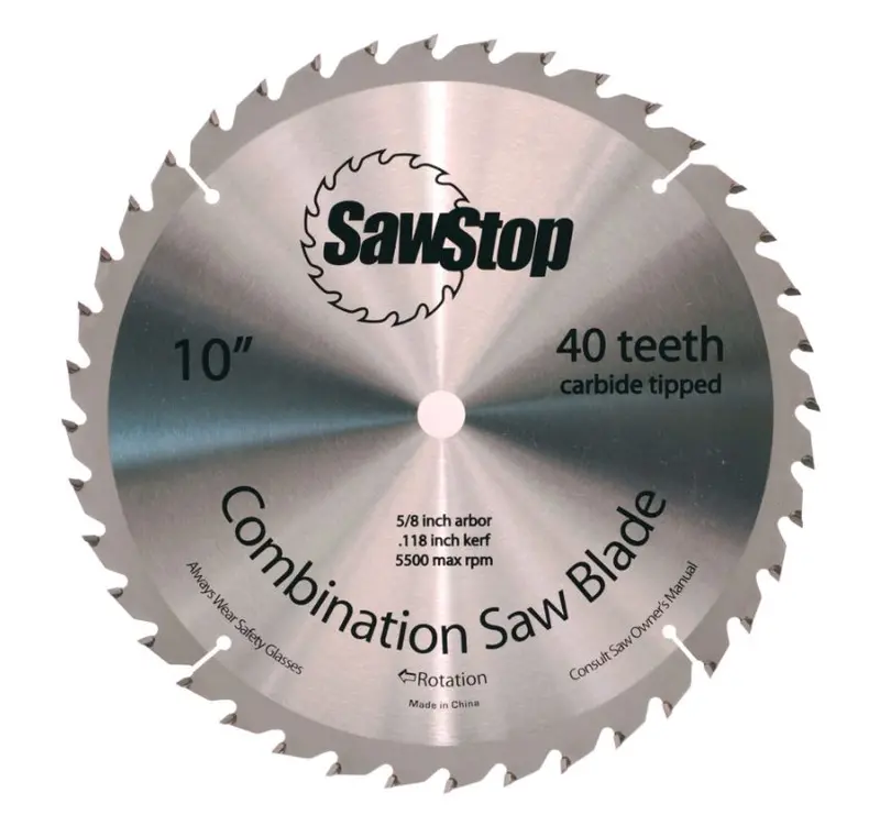 Sawstop 10-Inch 40-Tooth Combination Table Saw Blade (Cns-07-148) 1