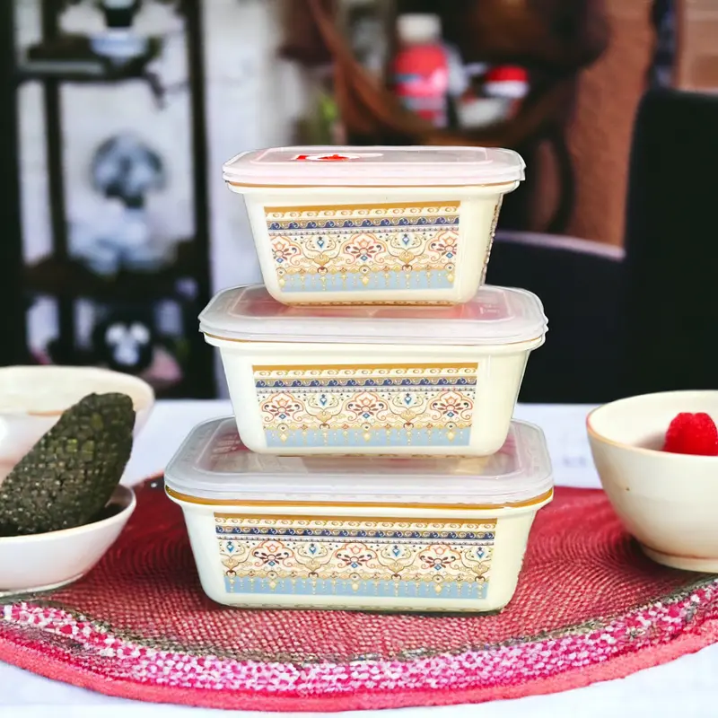 Set Of 3 Airtight Rectangular Food Storage Containers 1