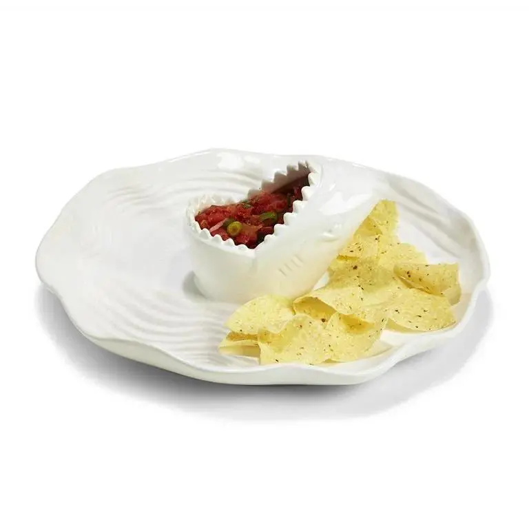 Shark-Themed Chip And Dip Serving Tray 1