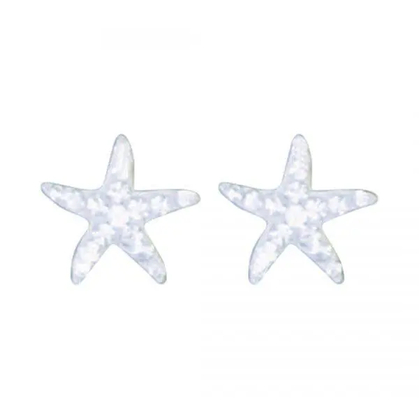Shimmering Crystal Starfish Stud Earrings 1