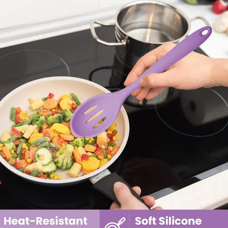 Silicone Slotted Spoon For Draining Foods 1