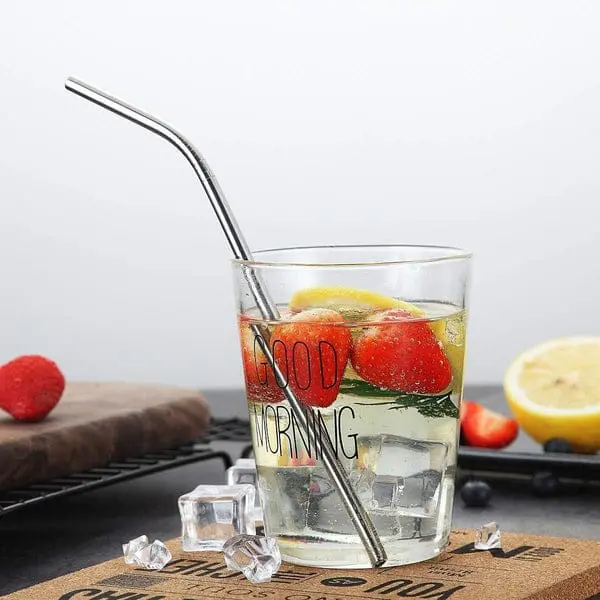 Silver-Finished 6-Piece Stainless Steel Straw Collection 1