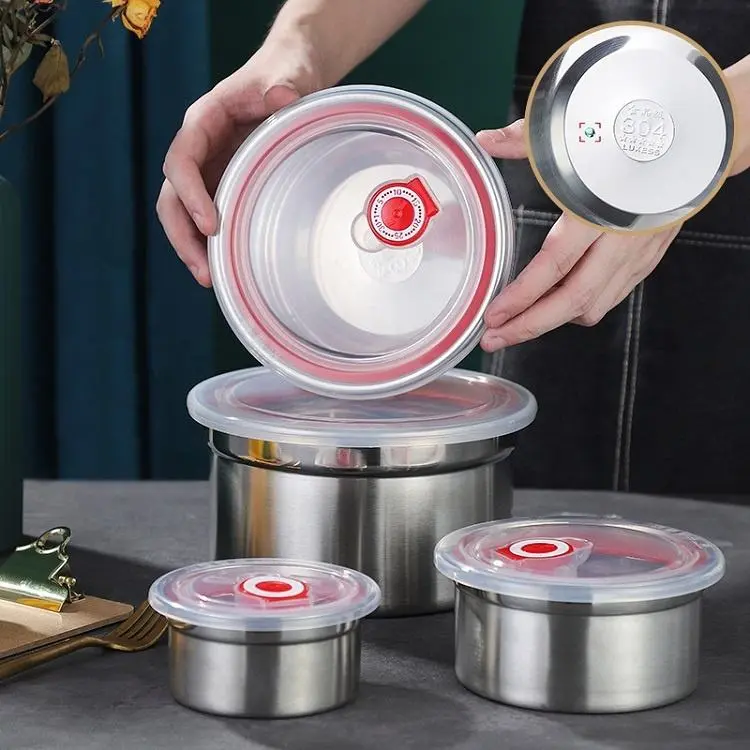 Stainless Steel Airtight Food Storage Bowls (4-Piece Set) 1