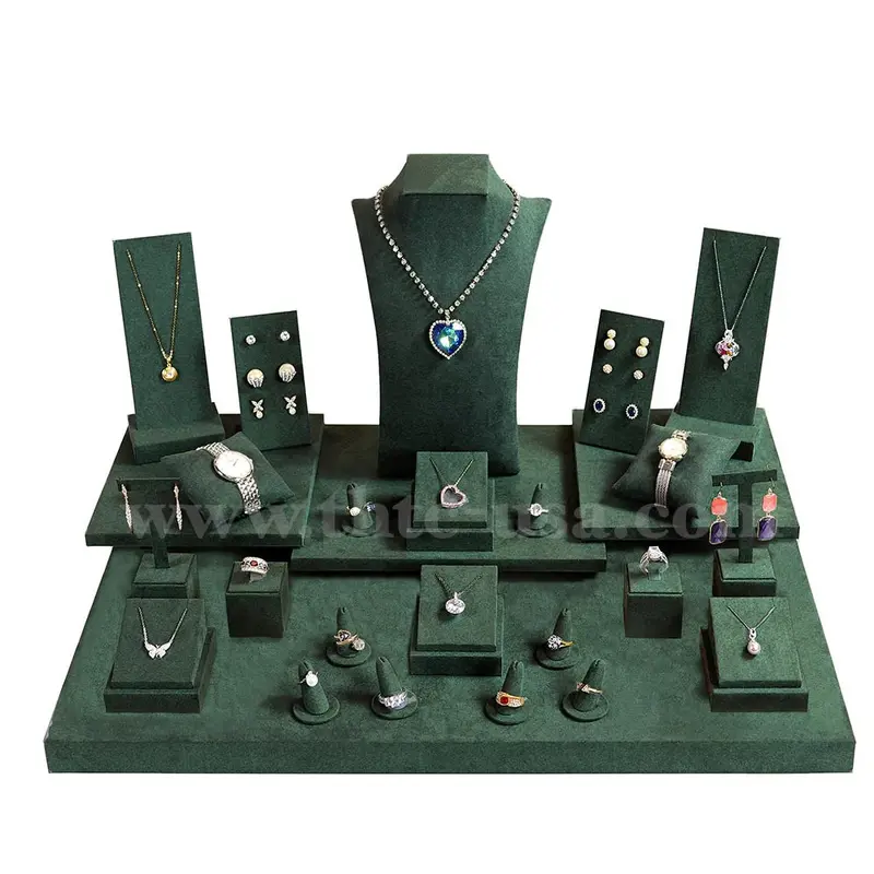 Suede Display Set – 27-Piece Showcase Organizer For Jewelry Retail 1