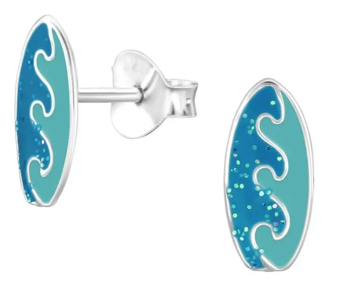 Surfboard-Shaped Post Earrings 1